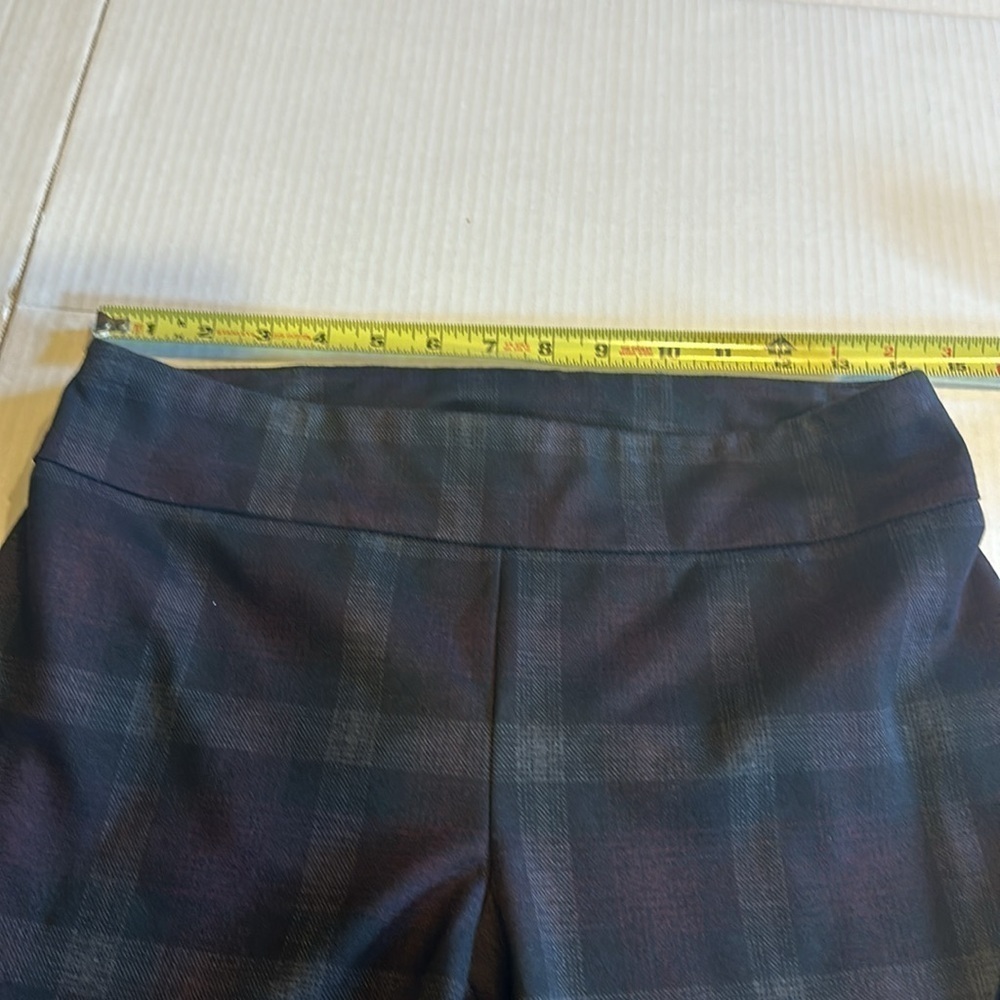 Calvin Klein pull on pants checkered black and purple stretchable waistband - Picture 3 of 7